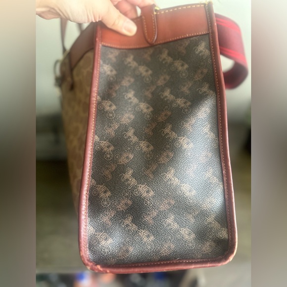 COACH FIELD TOTE COATED CANVAS HORSE CARRIAGE PRINT - Picture 3 of 14